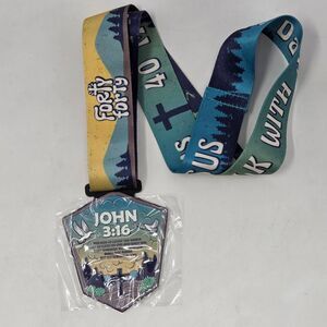 FORTY FORTY CHALLENGE 2025 WALK WITH JESUS MEDAL JOHN 3:16 NEW